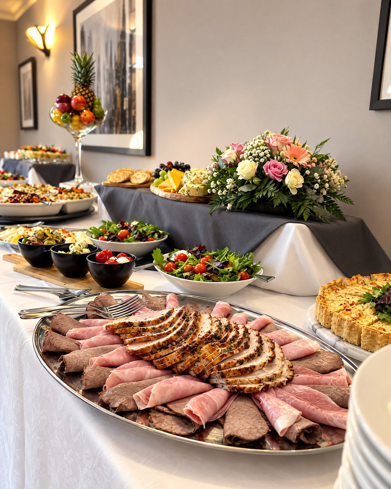 A celebration buffet, upstairs